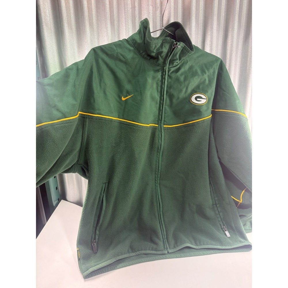 Green Bay Packers VTG 90s Nike NFL Football Fleece Sweater Jacket Favre Rare M